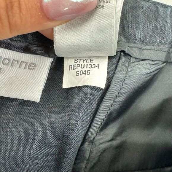 Liz Claiborne Audra 100% Linen Black Straight Leg Capri Pants Sz 12P 12 Petite - Picture 6 of 9